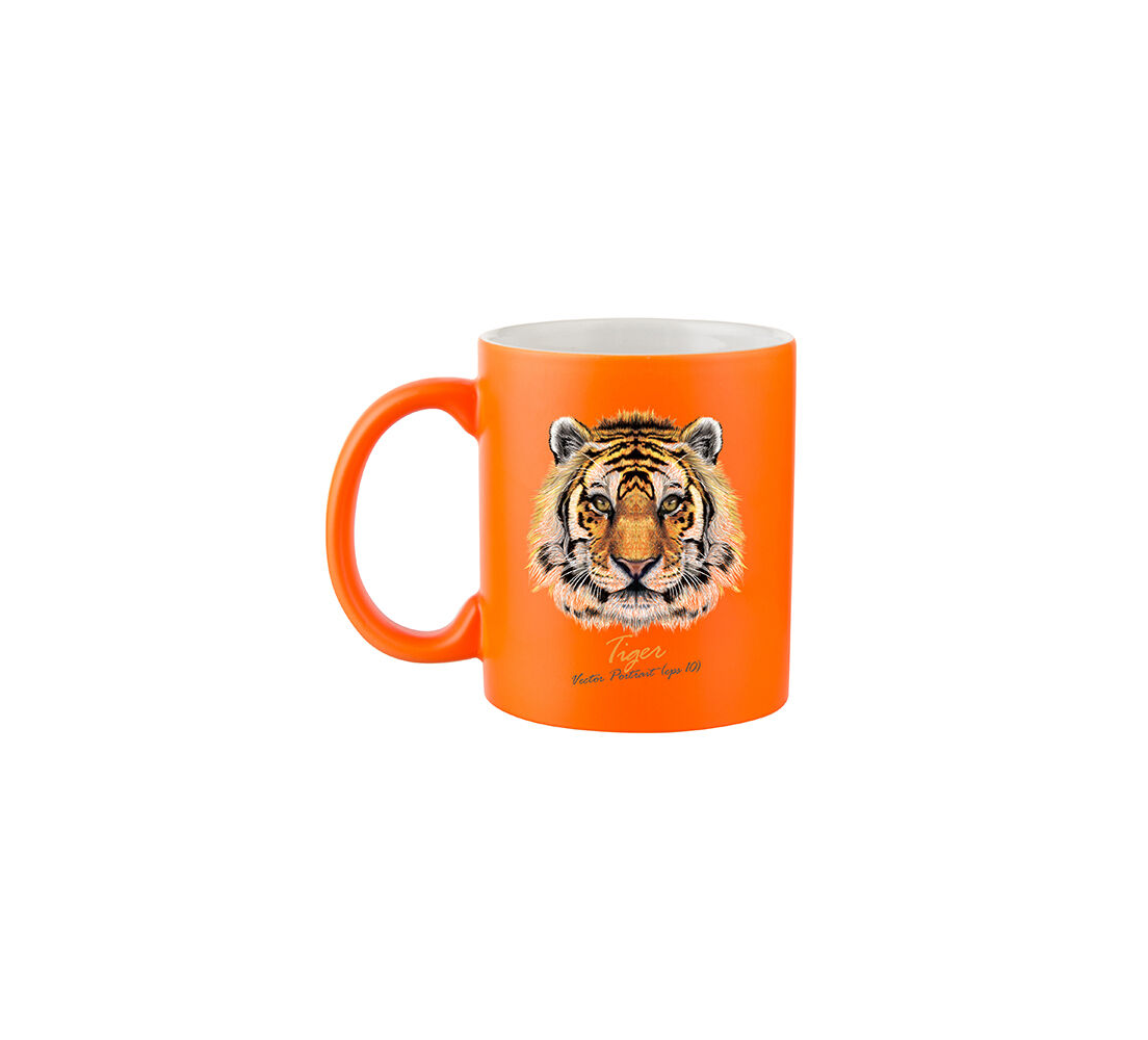 Mug orange fluo en céramique personnalisable
