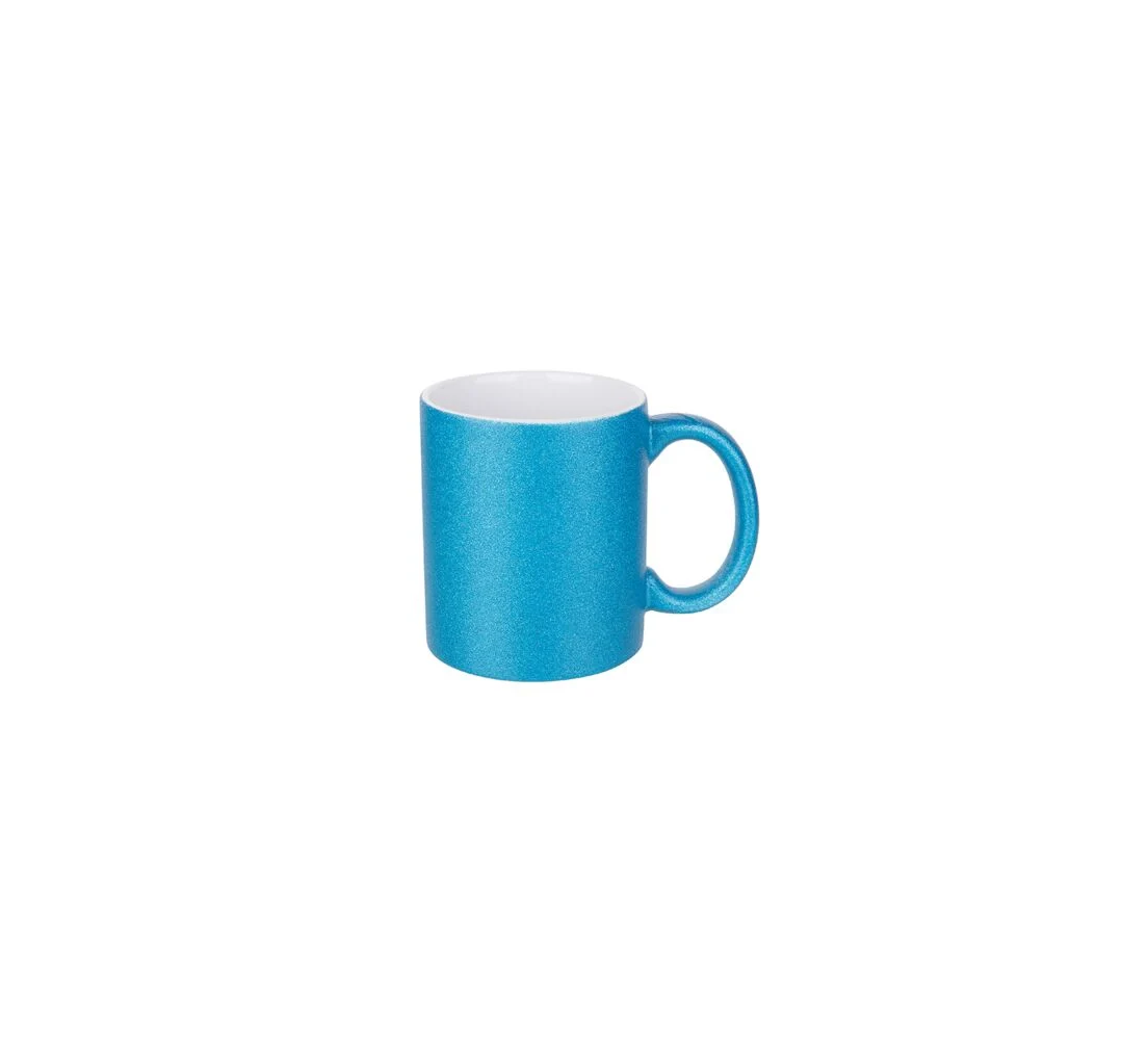 Mug Glitter bleu en céramique personnalisable