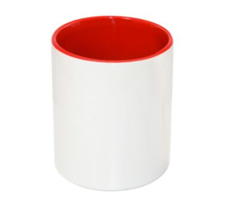 Pot à crayon en céramique blanc et rouge personnalisable