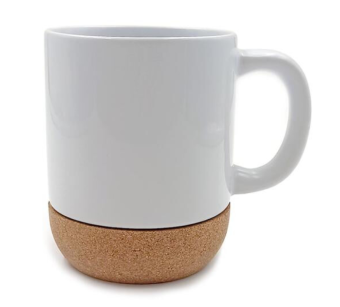 Mug en céramique personnalisable avec base en liège