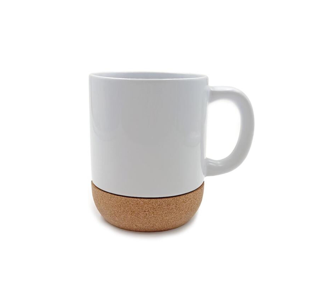 Mug en céramique personnalisable avec base en liège